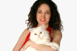 persian cat and owner